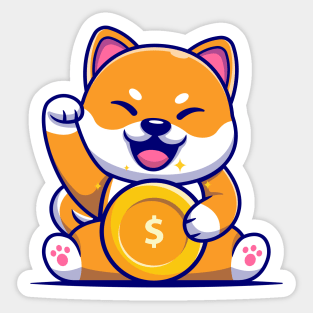 cute shiba inu Sticker